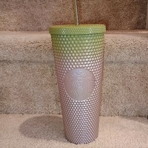 Green Purplish Silver Metallic Starbucks Tumbler